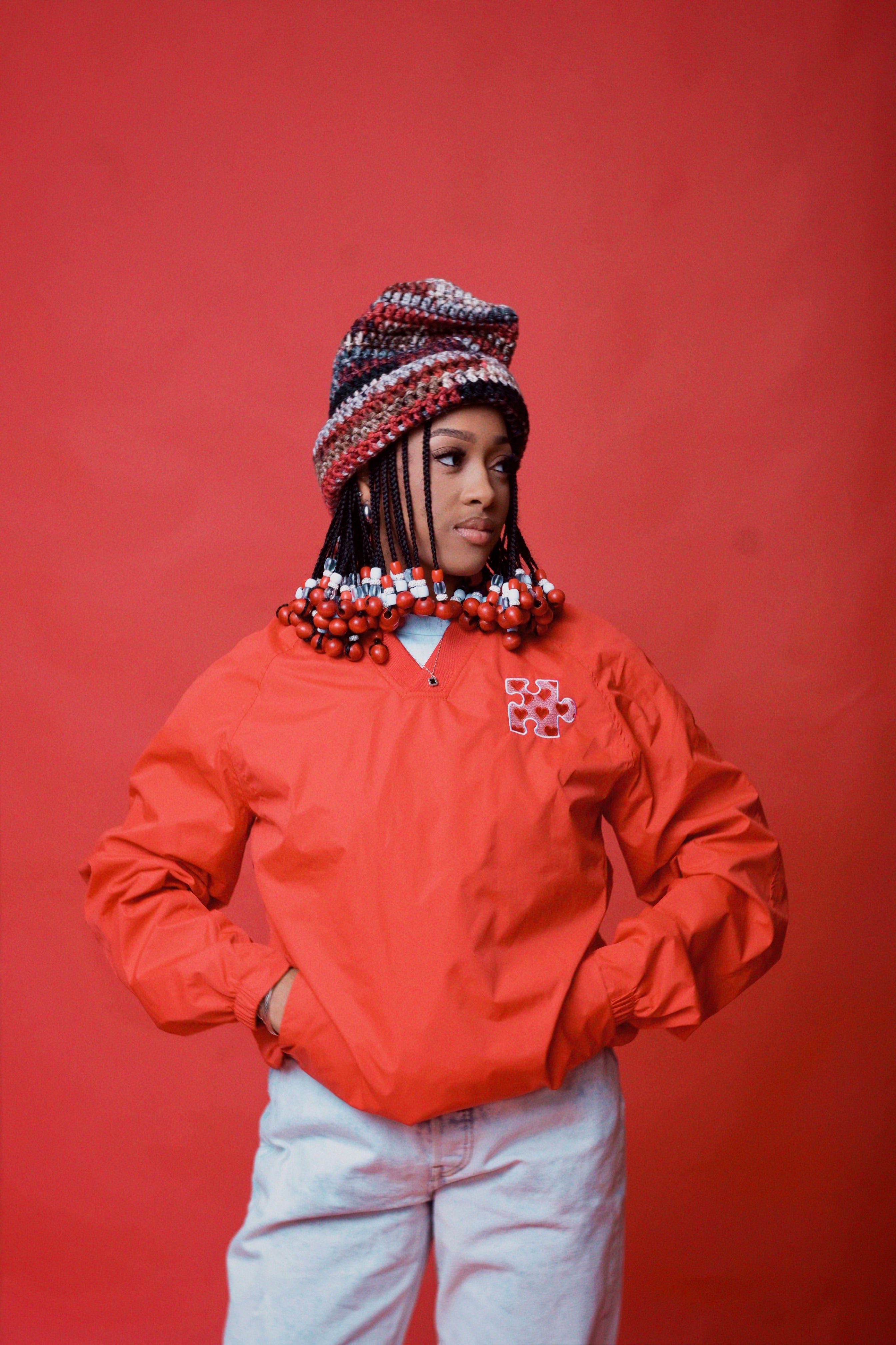 V-DAY PUZZLE PIECE PULLOVER JACKET